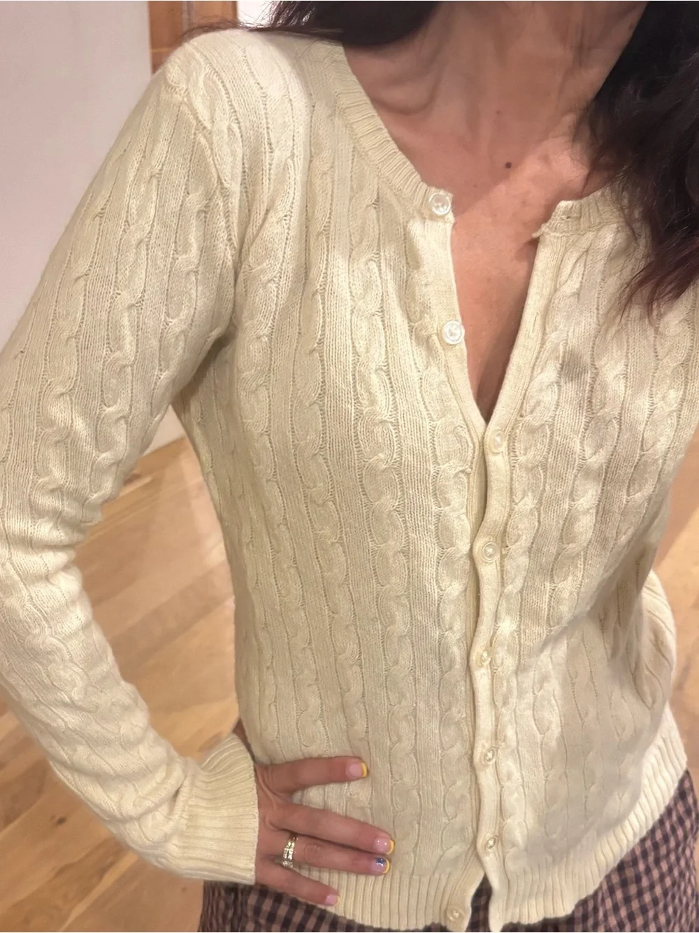 Classic Cream Cable Knit cardigan